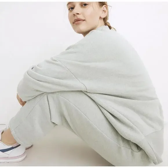 Madewell MWL Airyterry Light Green Half-Zip Sweatshirt - Size - Medium - Picture 3 of 8